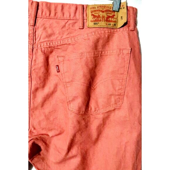 Levi’s 501 Unique Orange Red 42x32 Button Fly - Picture 5 of 6